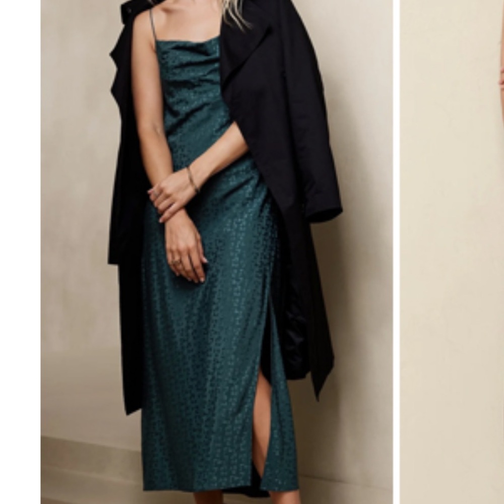 Banana Republic jacquard Midi Slip Dress